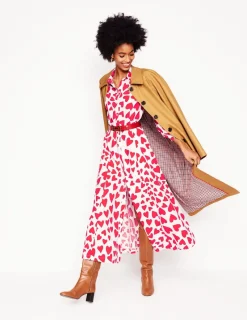 Dresses & Jumpsuits | Petite Dresses-Boden Clara Cotton Shirt Dress-Ivory, Heart Cluster Ivory,HeartCluster
