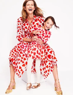 Dresses & Jumpsuits | Petite Dresses-Boden Clara Cotton Shirt Dress-Ivory, Heart Cluster Ivory,HeartCluster