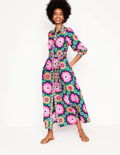 Dresses & Jumpsuits | Petite Dresses-Boden Clara Cotton Shirt Dress-Multi, Flower Tile Multi,FlowerTile