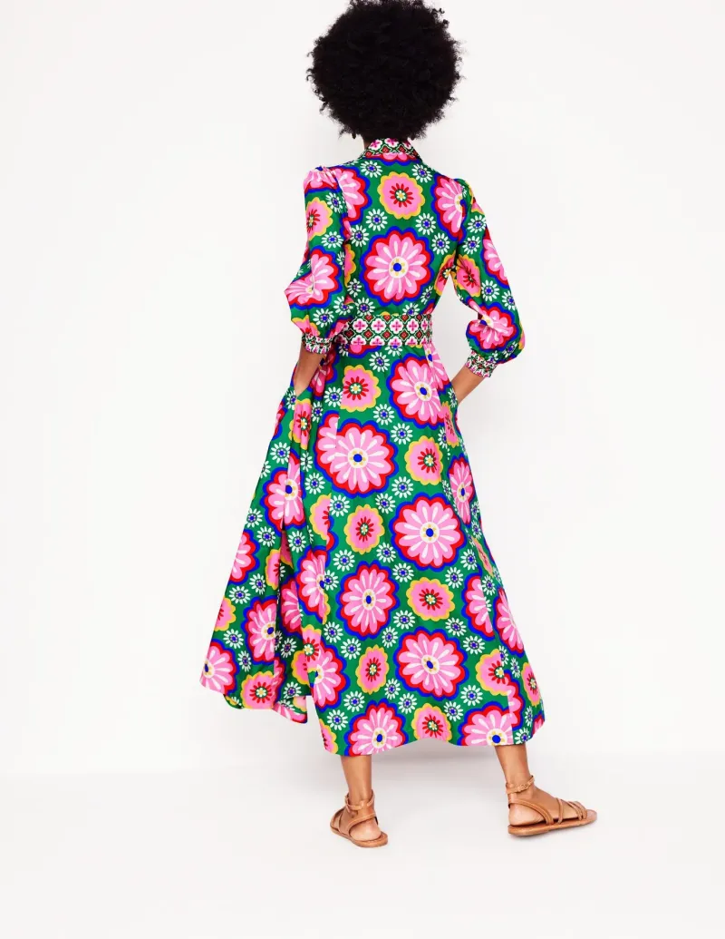 Dresses & Jumpsuits | Petite Dresses-Boden Clara Cotton Shirt Dress-Multi, Flower Tile Multi,FlowerTile