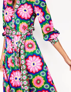 Dresses & Jumpsuits | Petite Dresses-Boden Clara Cotton Shirt Dress-Multi, Flower Tile Multi,FlowerTile