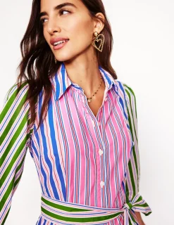 Dresses & Jumpsuits | Petite Dresses-Boden Clara Cotton Shirt Dress-Pink Rose, Red Stripe PinkRose,RedStripe