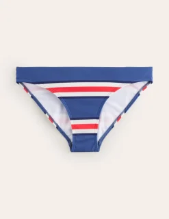 Swimwear-Boden Classic Bikini Bottoms-Blue Jay, Poppy Red Stripe BlueJay,PoppyRedStripe
