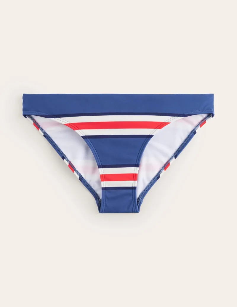 Swimwear-Boden Classic Bikini Bottoms-Blue Jay, Poppy Red Stripe BlueJay,PoppyRedStripe