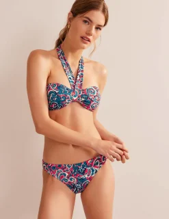Swimwear-Boden Classic Bikini Bottoms-Dahlia Red, Botanic Terrace DahliaRed,BotanicTerrace