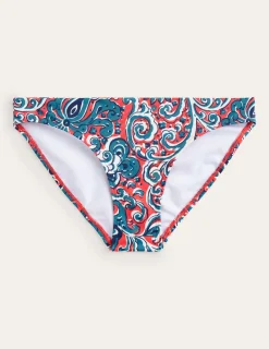 Swimwear-Boden Classic Bikini Bottoms-Dahlia Red, Botanic Terrace DahliaRed,BotanicTerrace