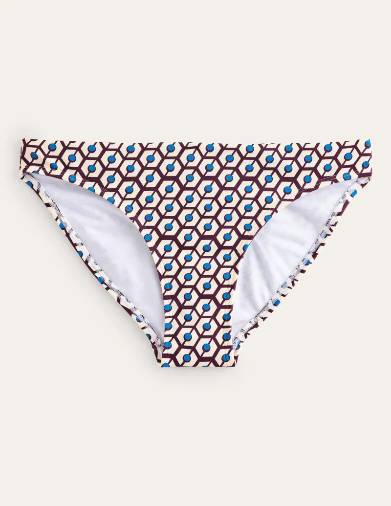 Swimwear-Boden Classic Bikini Bottoms-Dark Burgundy, Reverie DarkBurgundy,Reverie