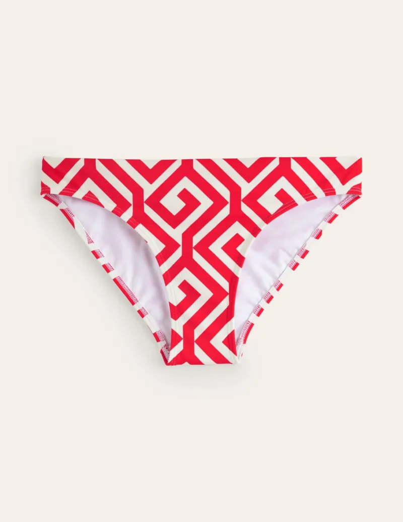 Swimwear-Boden Classic Bikini Bottoms-Flame Scarlet, Maze FlameScarlet,Maze