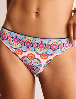Swimwear-Boden Classic Bikini Bottoms-Ivory, Flora Stamp Ivory,FloraStamp