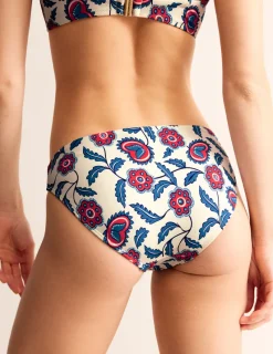 Swimwear-Boden Classic Bikini Bottoms-Ivory, Floret Vine Ivory,FloretVine
