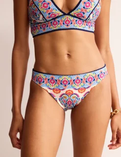 Swimwear-Boden Classic Bikini Bottoms-Ivory, Flora Stamp Ivory,FloraStamp