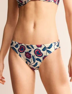 Swimwear-Boden Classic Bikini Bottoms-Ivory, Floret Vine Ivory,FloretVine