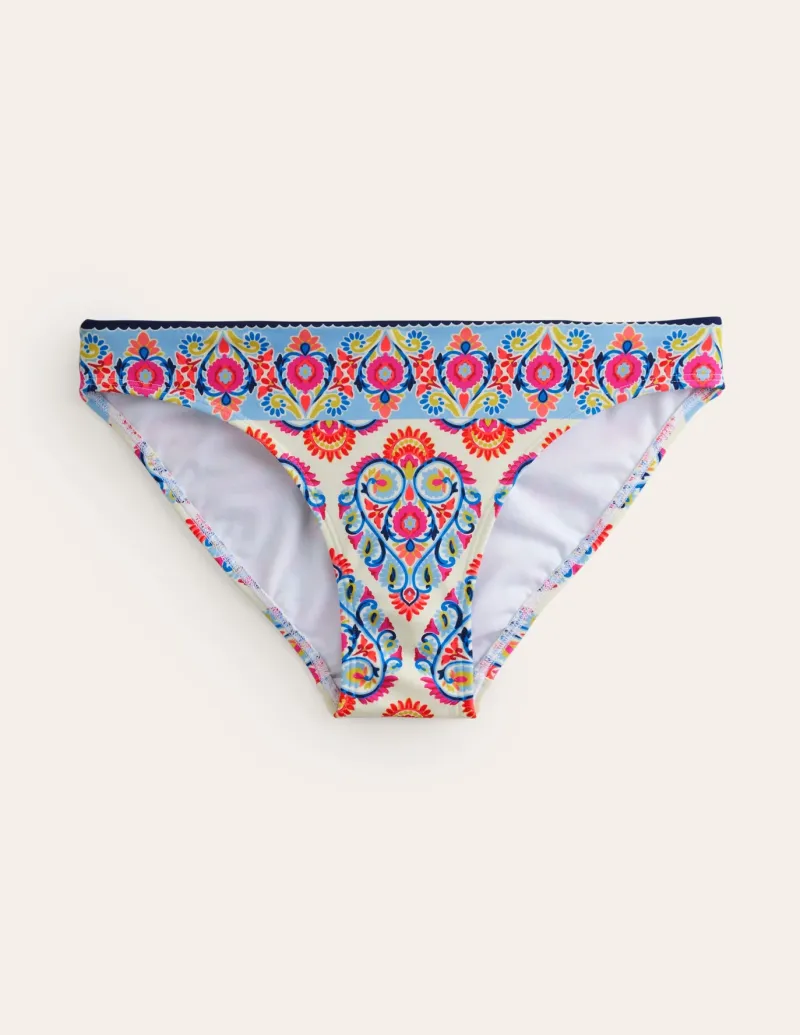 Swimwear-Boden Classic Bikini Bottoms-Ivory, Flora Stamp Ivory,FloraStamp