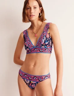 Swimwear-Boden Classic Bikini Bottoms-Mandarin Red, Botanical Sprig MandarinRed,BotanicalSprig