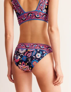 Swimwear-Boden Classic Bikini Bottoms-Mandarin Red, Botanical Sprig MandarinRed,BotanicalSprig
