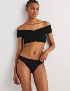Swimwear-Boden Classic Bikini Bottoms-Textured Black TexturedBlack