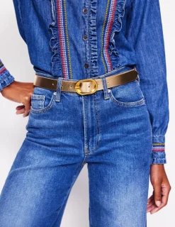 Belts-Boden Classic Leather Belt- Gold