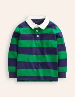 Tops, T-Shirts & Polos-Boden Classic Rugby Shirt-College Navy/ Highland Green CollegeNavy/HighlandGreen