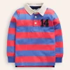 Tops, T-Shirts & Polos-Boden Classic Rugby Shirt-Jam Red/ Bluejay JamRed/Bluejay