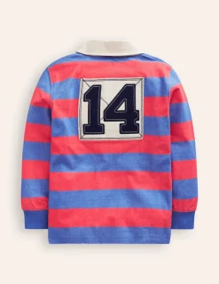 Tops, T-Shirts & Polos-Boden Classic Rugby Shirt-Jam Red/ Bluejay JamRed/Bluejay