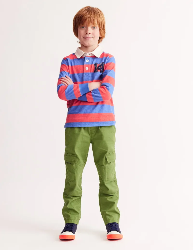Tops, T-Shirts & Polos-Boden Classic Rugby Shirt-Jam Red/ Bluejay JamRed/Bluejay