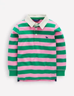 Tops, T-Shirts & Polos-Boden Classic Rugby Shirt-Lime Juice / Vintage Mauve