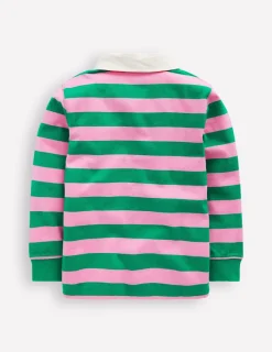 Tops, T-Shirts & Polos-Boden Classic Rugby Shirt-Lime Juice / Vintage Mauve