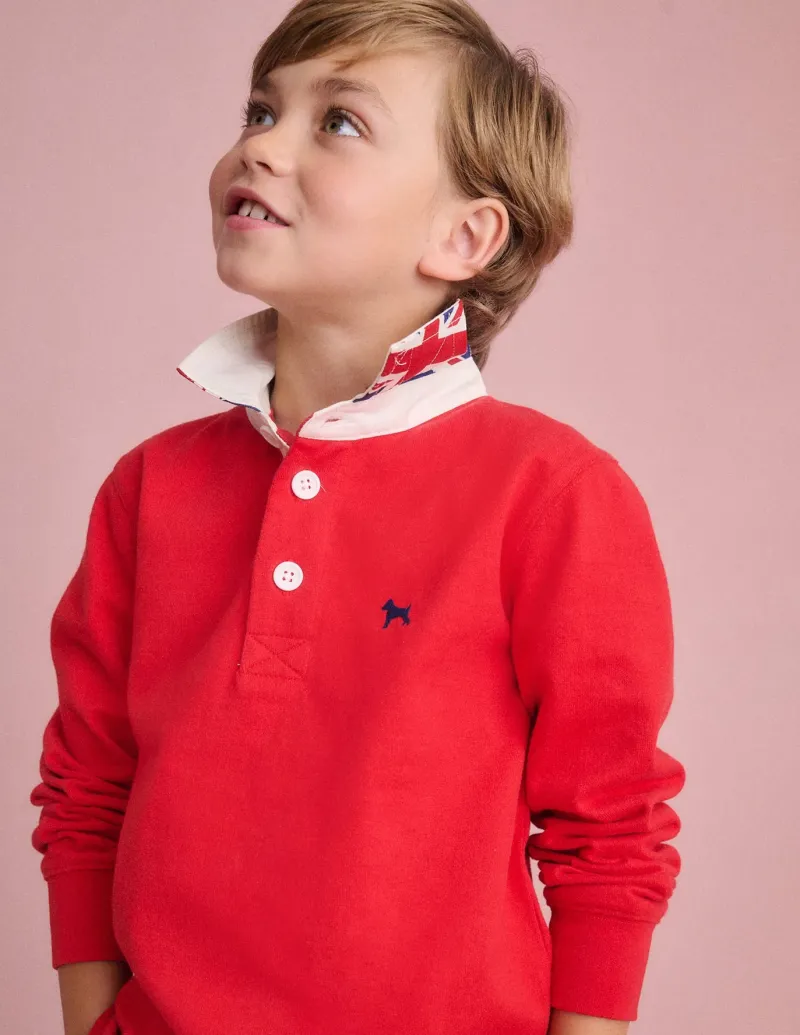 Tops, T-Shirts & Polos-Boden Classic Rugby Shirt-Rockabilly Red RockabillyRed