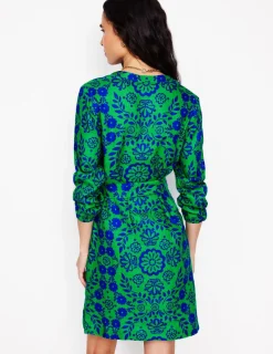 Dresses & Jumpsuits-Boden Cleo Tie Waist Linen Dress-Aleo, Structured Meadow Aleo,StructuredMeadow