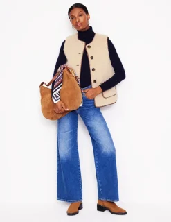 Jackets & Coats-Boden Clerkenwell Borg Button Gilet-Natural Faux Fur NaturalFauxFur