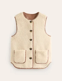 Jackets & Coats-Boden Clerkenwell Borg Button Gilet-Natural Faux Fur NaturalFauxFur