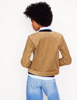 Jackets & Coats-Boden Collarless Casual Jacket- Cappuccino