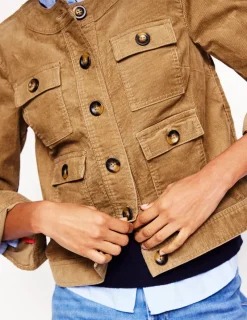 Jackets & Coats-Boden Collarless Casual Jacket- Cappuccino