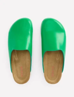 Flats | Sandals-Boden Colour Block Clogs-Rich Emerald RichEmerald