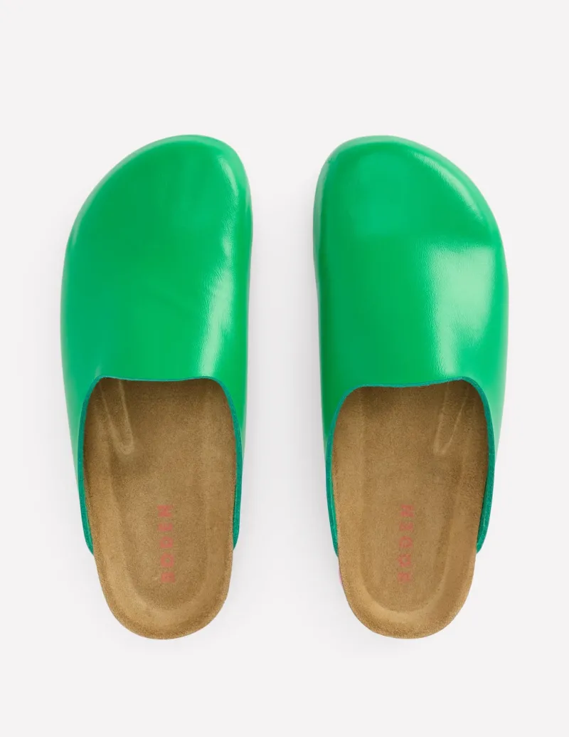 Flats | Sandals-Boden Colour Block Clogs-Rich Emerald RichEmerald