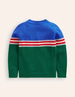 Sweaters & Cardigans-Boden Colour Block Sweater-Ivy Green IvyGreen