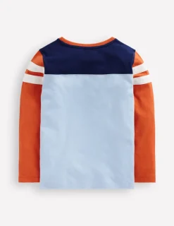 Tops, T-Shirts & Polos-Boden Colourblock T-shirt-Glacier Blue Colourblock GlacierBlueColourblock