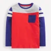Tops, T-Shirts & Polos-Boden Colourblock T-shirt-Poppy Red Colourblock PoppyRedColourblock