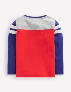 Tops, T-Shirts & Polos-Boden Colourblock T-shirt-Poppy Red Colourblock PoppyRedColourblock