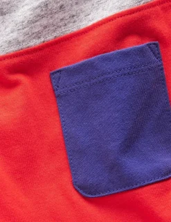 Tops, T-Shirts & Polos-Boden Colourblock T-shirt-Poppy Red Colourblock PoppyRedColourblock