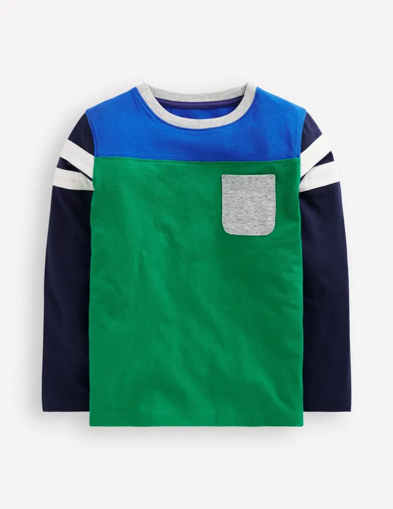 Tops, T-Shirts & Polos-Boden Colourblock T-shirt-Sapling Green Colourblock SaplingGreenColourblock