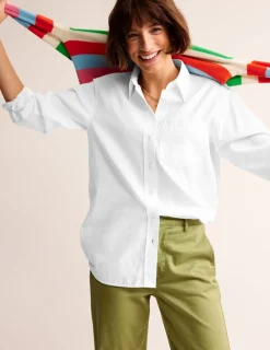 Shirts | Tops & Blouses-Boden Connie Relaxed Cotton Shirt- White