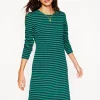 Dresses & Jumpsuits | Petite Dresses-Boden Cornelia Ottoman Dress-Rich Emerald, Navy Stripe RichEmerald,NavyStripe