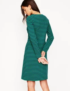 Dresses & Jumpsuits | Petite Dresses-Boden Cornelia Ottoman Dress-Rich Emerald, Navy Stripe RichEmerald,NavyStripe