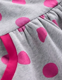 Dresses-Boden Cosy Printed Sweatshirt Dress-Chalk Pink Wild Rose ChalkPinkWildRose