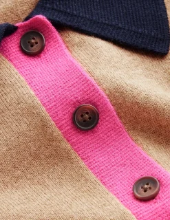 Sweaters & Cardigans-Boden Cotton Blend Henley Sweater-Camel Melange CamelMelange