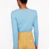 T-Shirts & Tanks | Tops & Blouses-Boden Cotton Crew Long Sleeve Top-Duck Egg Blue DuckEggBlue