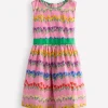 Dresses-Boden Cotton Linen Vintage Dress-Pink Spring Floral Stripe PinkSpringFloralStripe