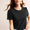 Nightwear & Lougewear | T-Shirts & Tanks-Boden Cotton Puff Sleeve T-Shirt- Black