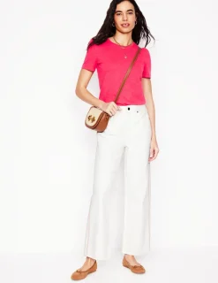 Nightwear & Lougewear | T-Shirts & Tanks-Boden Cotton Puff Sleeve T-Shirt-Camelia Pink CameliaPink